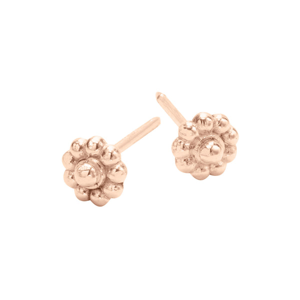 Rose Gold Rosette Stud Earrings