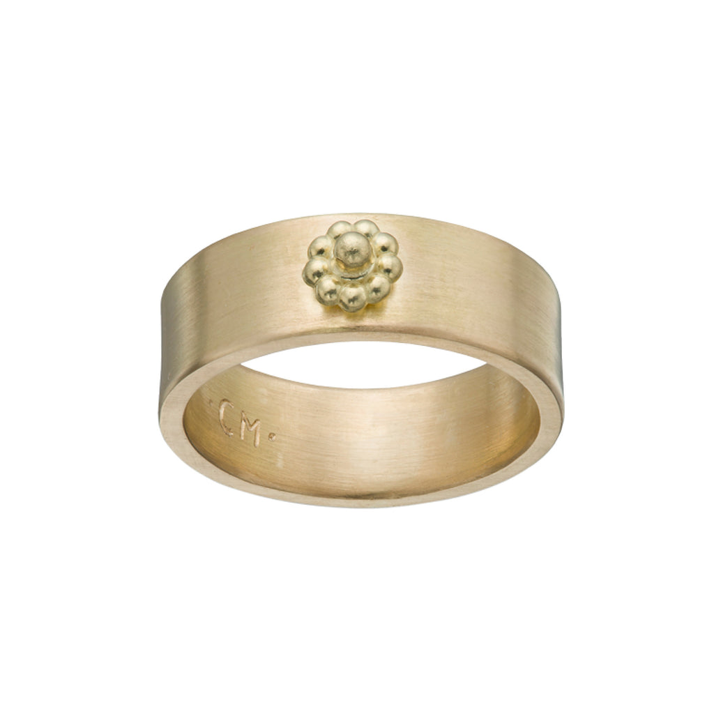 Yellow Gold Wide Rosette Ring