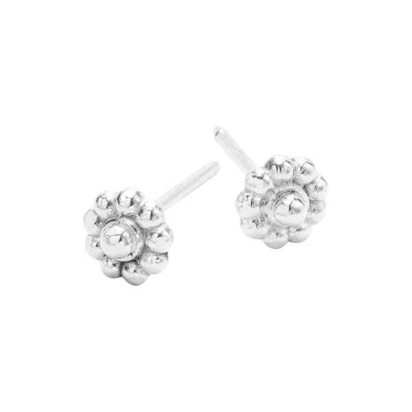 Sterling Silver Rosette Stud Earrings