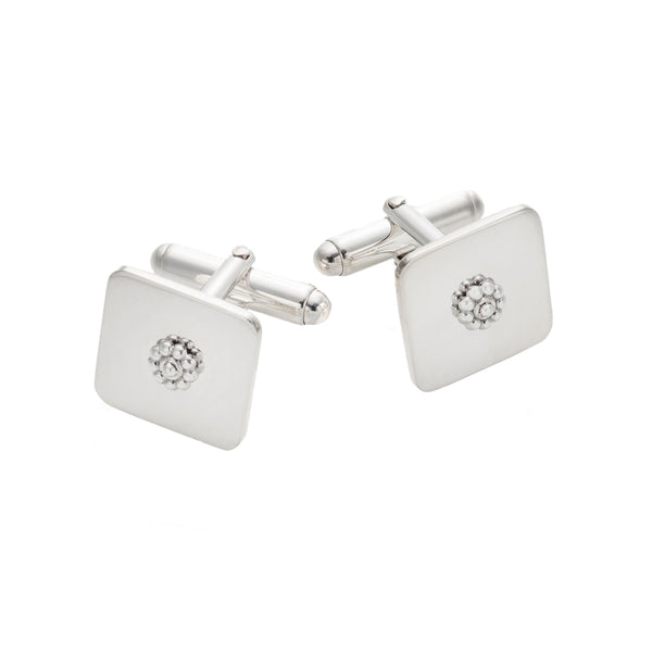 Silver Rosette Cuff Links