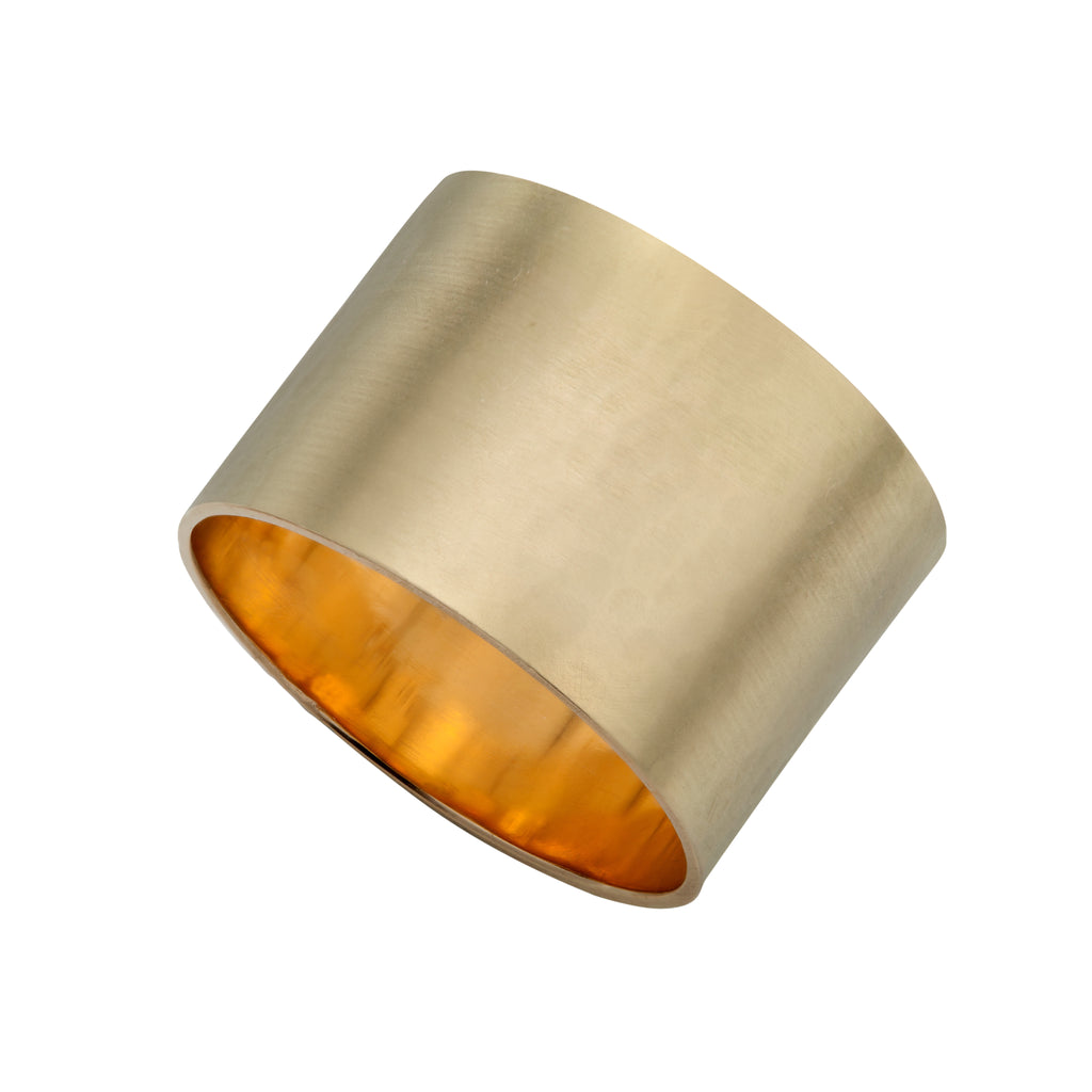 Yellow Gold Tall Satin Ring