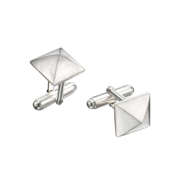 Silver Pyramid Cuff Links