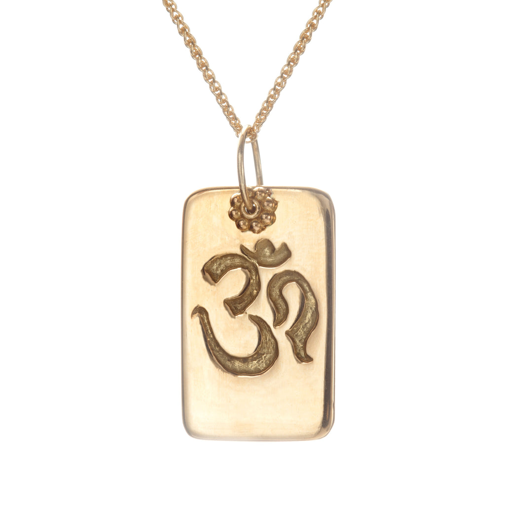 Yellow Gold Om Necklace