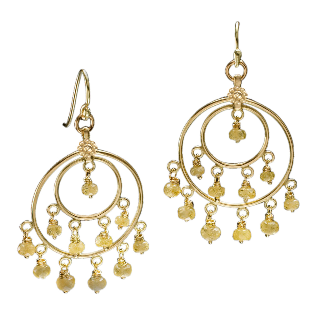 Yellow Beryl & Yellow Gold St Tropez Earrings