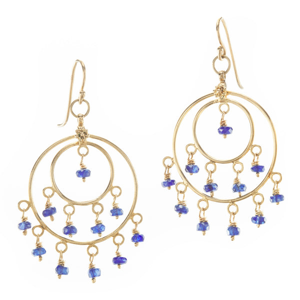 Blue Sapphire & Yellow Gold St Tropez Earrings