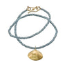 Aquamarine & Yellow Gold Shell Necklace