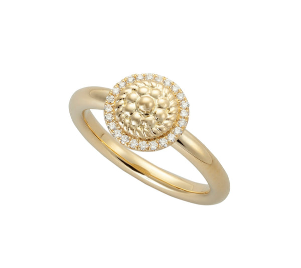 Flower Twist Ring with Diamonds