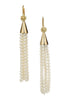 Pearl & Yellow Gold Tassel Earrings