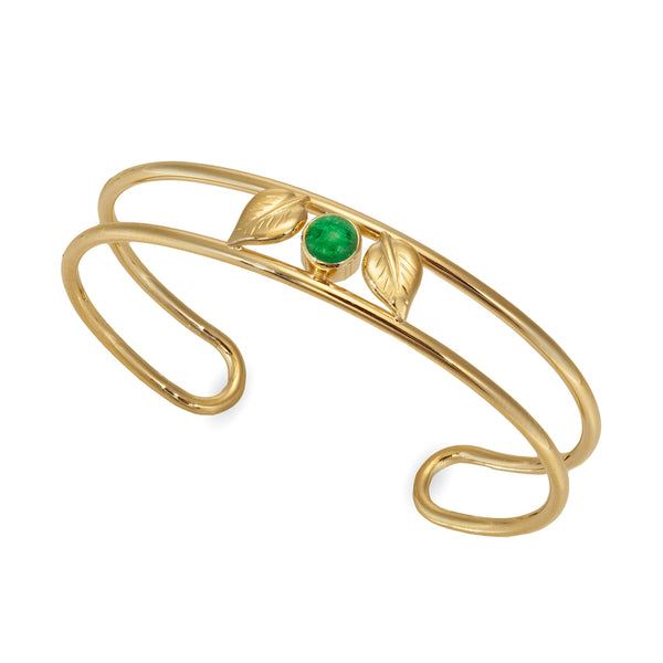 Leaf Bracelet with Emerald in Fairmined 18K Gold