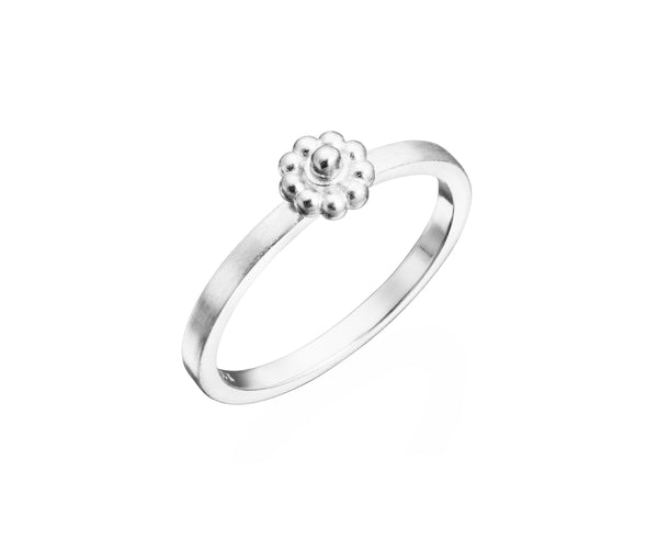 White Gold Slim Rosette Ring