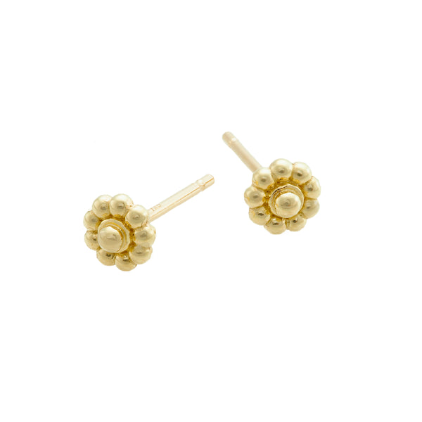 Yellow Gold Rosette Stud Earrings