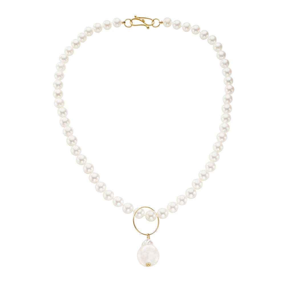 Light Cream Rose Akoya Pearls Knotted 6mm AA Strand Necklace RL05853 -  Broadway Jewelry & Rare Coins